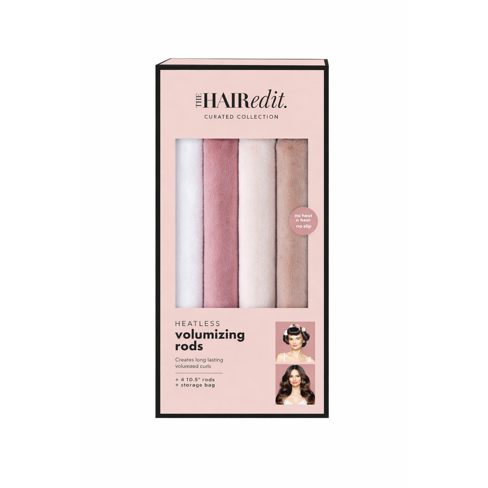 The Hair Edit Heatless Curling Rods 4 Pack Overnight No Heat Hair Curlers